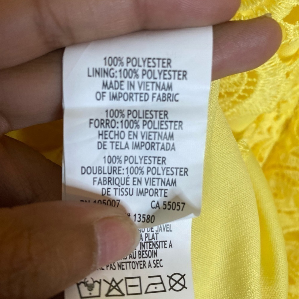 MARINA yellow cap sleeve lace dress - Picture 5 of 5